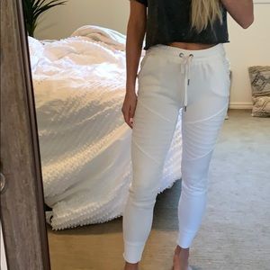 Cozy white joggers